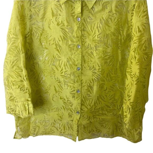 Alfred Dunner Floral Button Front Shirt Sz 18 - Picture 3 of 8